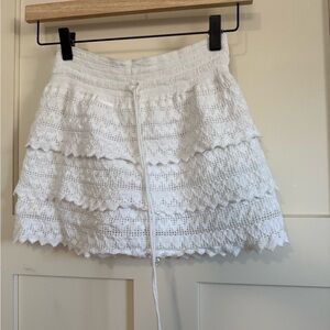 Surf Style White Lace Mini Skirt